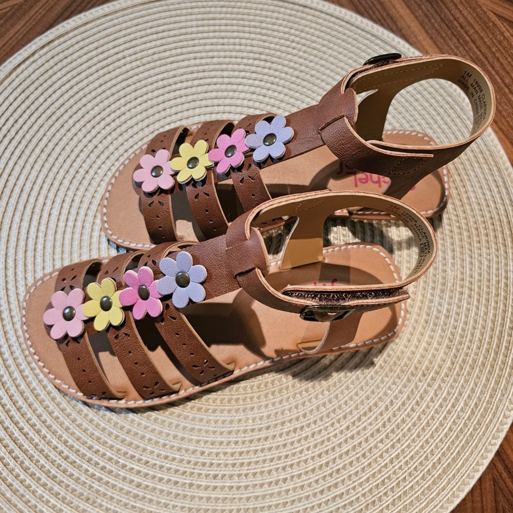 Rachel Shoes Kids Sandals with Colorful Flowers